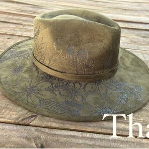 Custom Cactus theme vegan suede hat